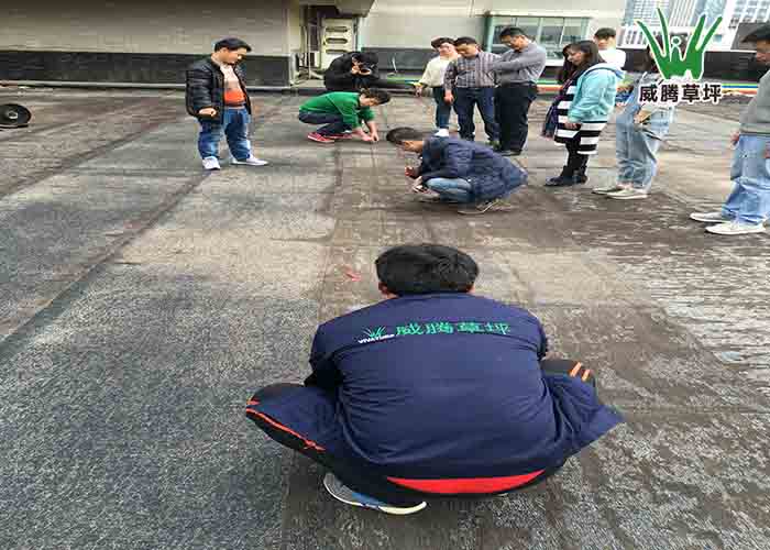 人造草坪施工-弹线