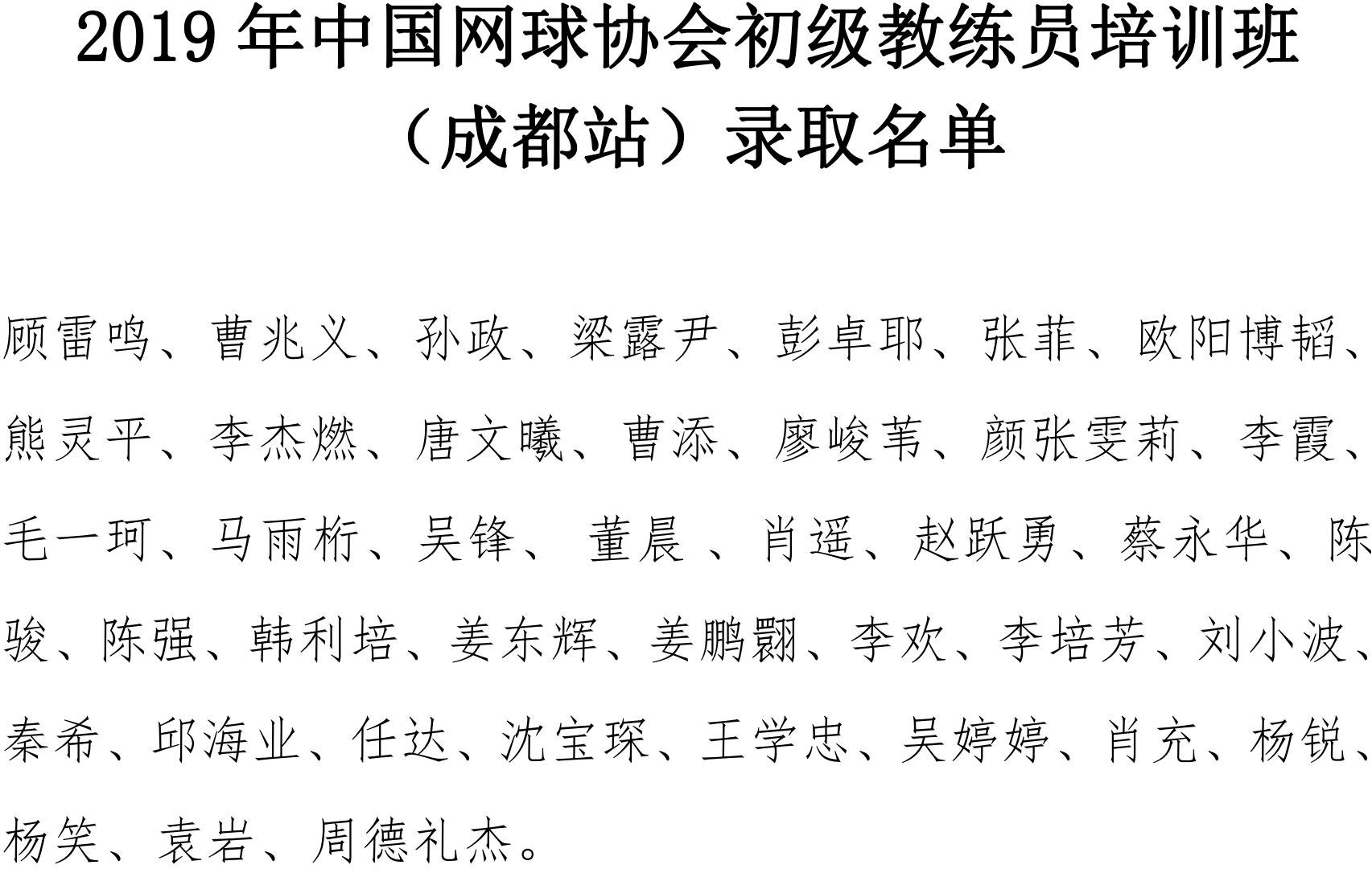 2019���й�����Э���������Ա��ѵ�ࣨ�ɶ�վ��¼ȡ����